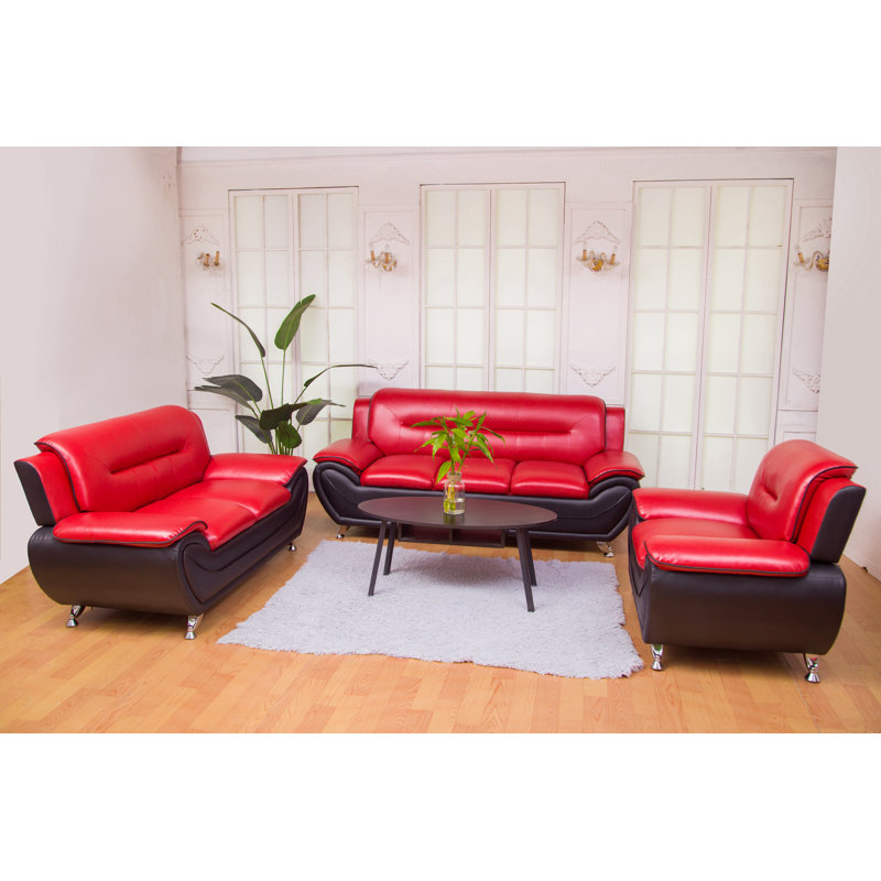 Orren Ellis Stcyr 3 Piece Faux Leather Living Room Set & Reviews Wayfair